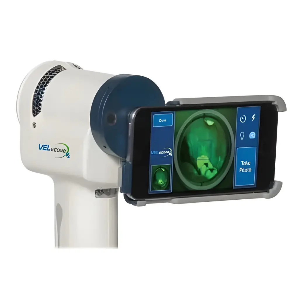 Velscope handheld device used for advanced oral cancer screening and diagnostics.