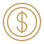 Gold icon representing dental financing and affordable payment options.